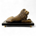 Lion Sculpture – Brass & Marble – Bombay