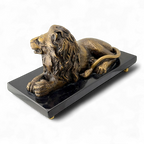 Lion Sculpture – Brass & Marble – Bombay