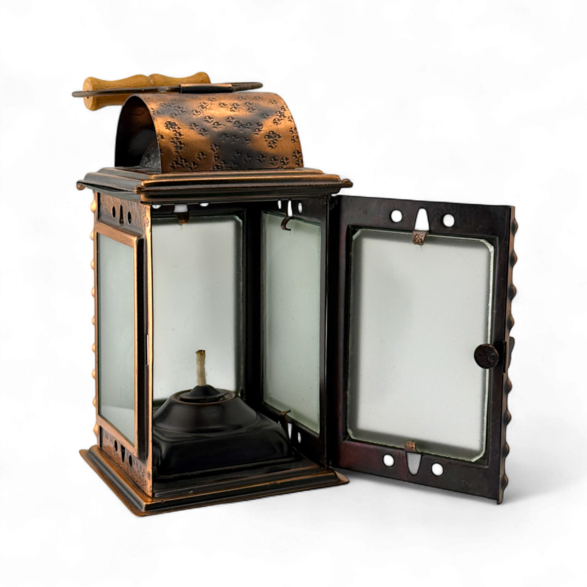 1978 Polish Hammered Copper Oil Lantern