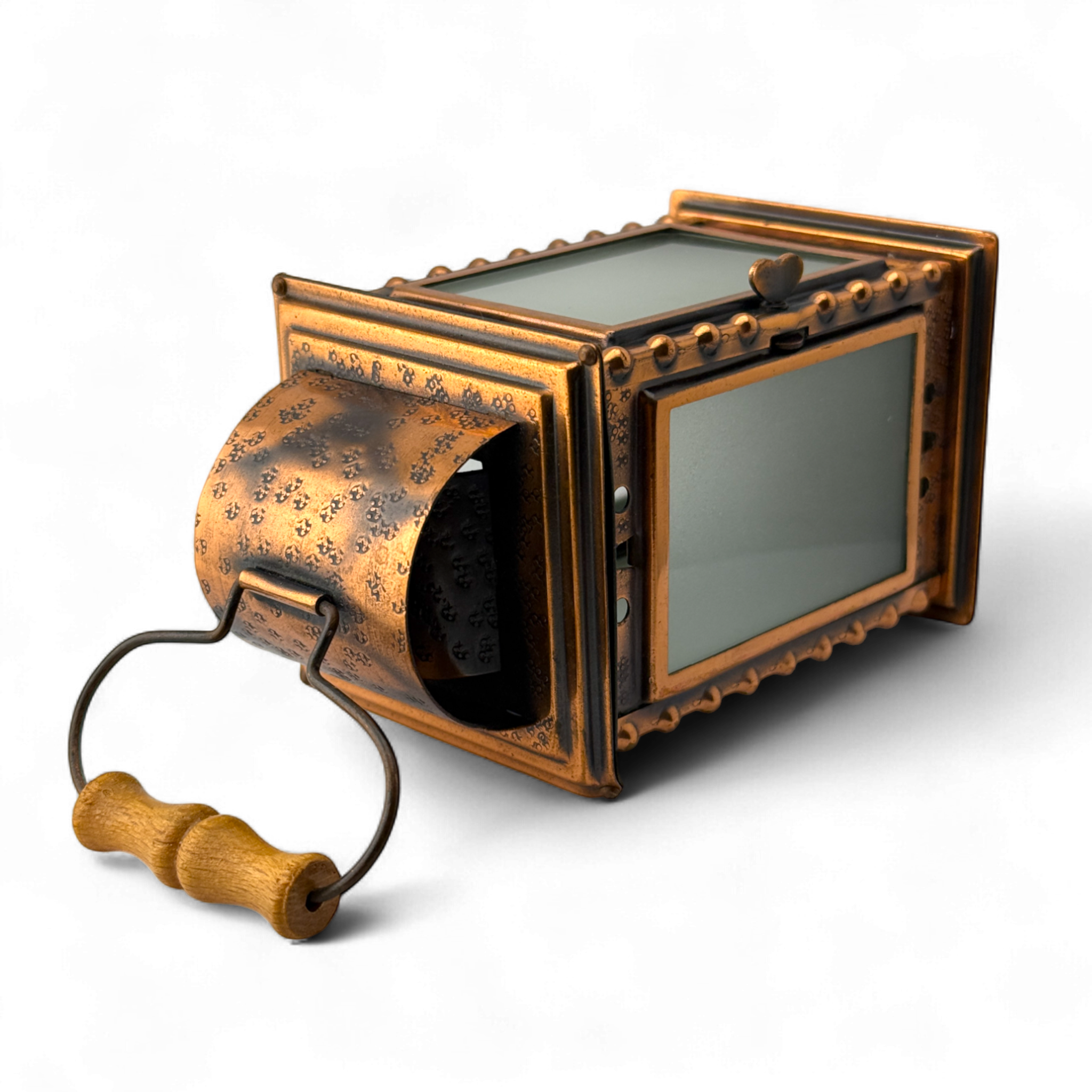 1978 Polish Hammered Copper Oil Lantern