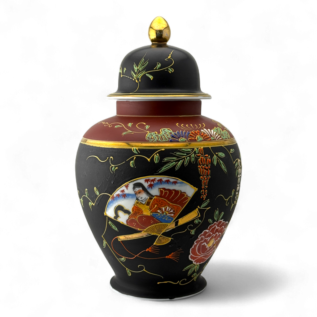 Hand-Painted Porcelain Lidded Jar