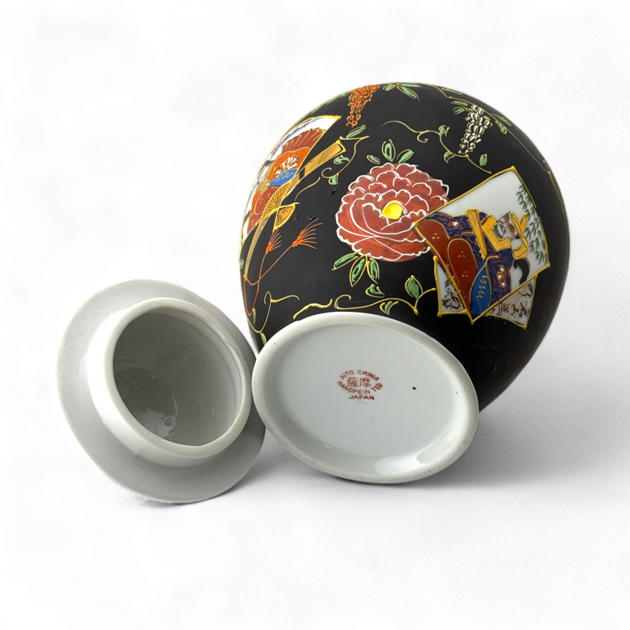 Hand-Painted Porcelain Lidded Jar