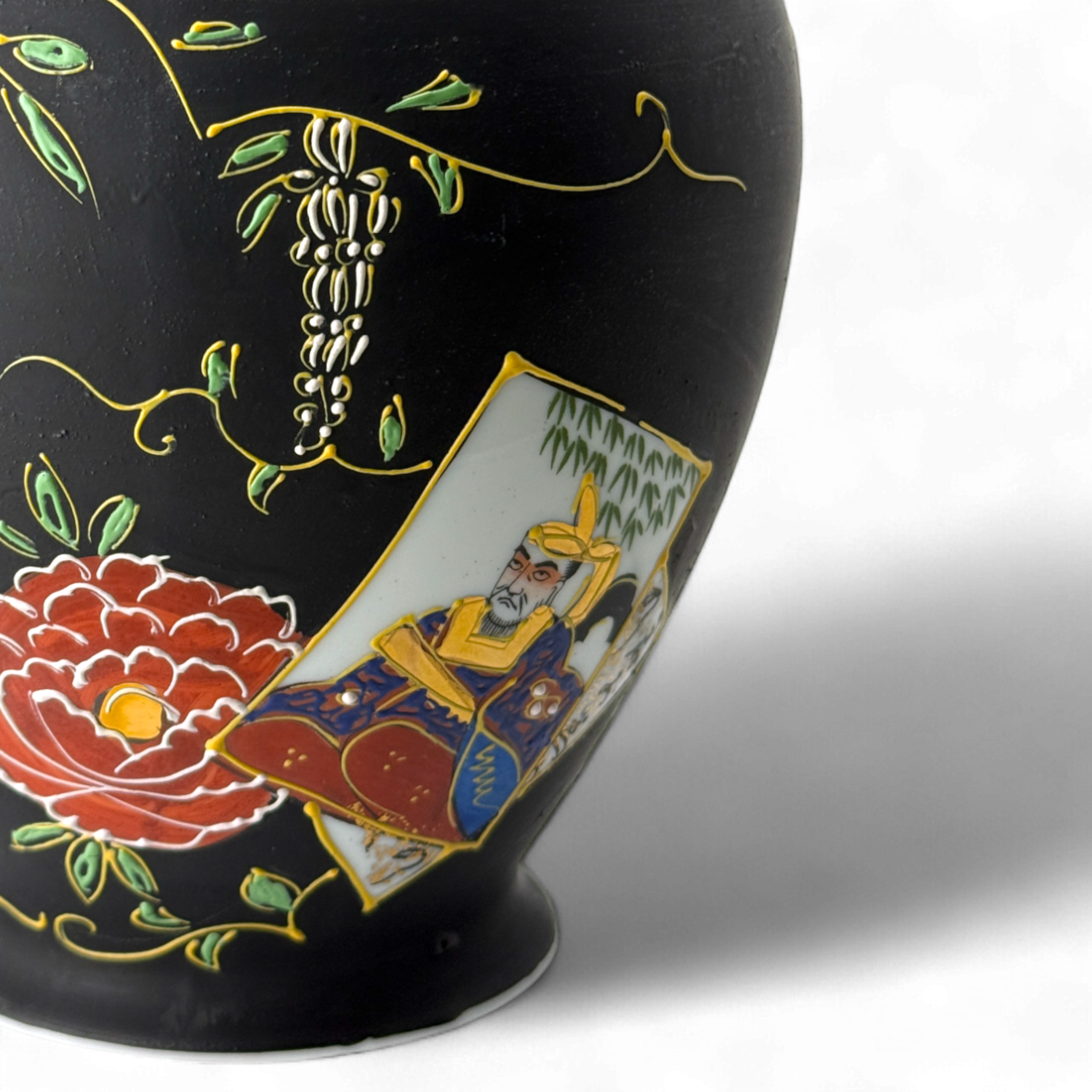 Hand-Painted Porcelain Lidded Jar