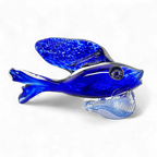 Cobalt Blue Handblown Glass Fish Figurine