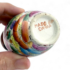 Vintage 1980s Miniature Chinese Hand Painted Porcelain Vase with Gold Rim – 4"