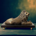 Lion Sculpture – Brass & Marble – Bombay